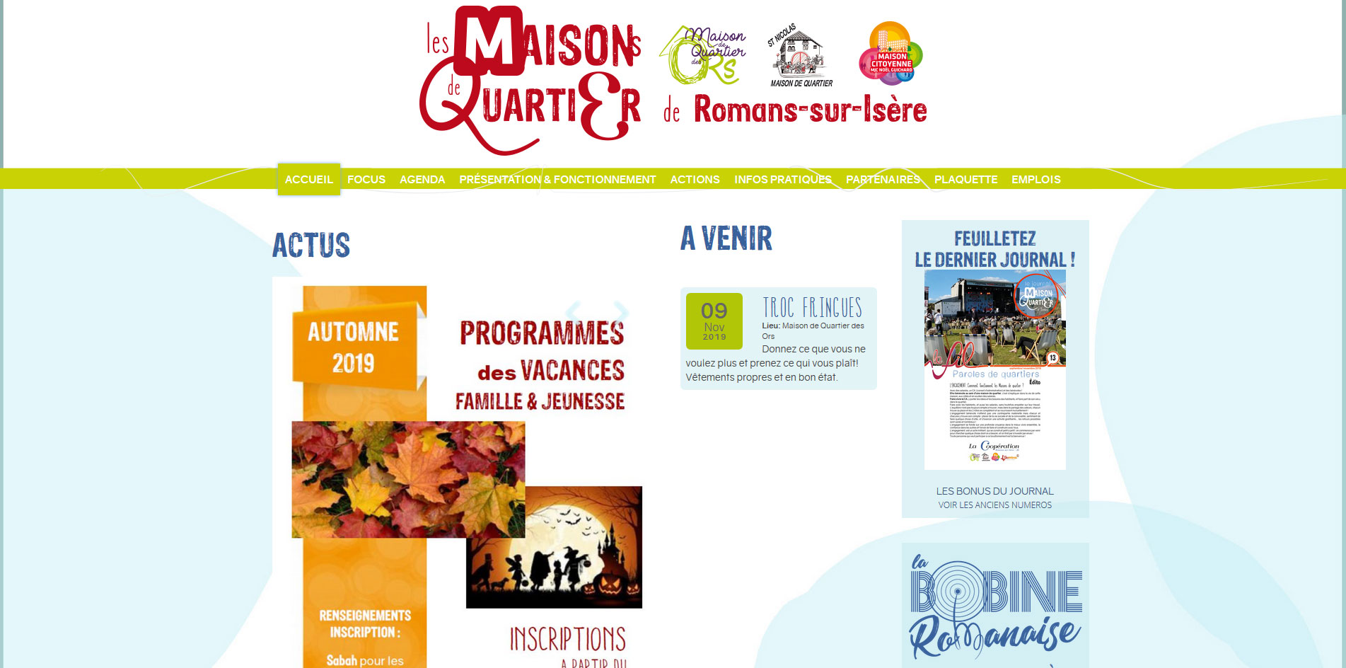 site internet des maisons de quartier de Romans